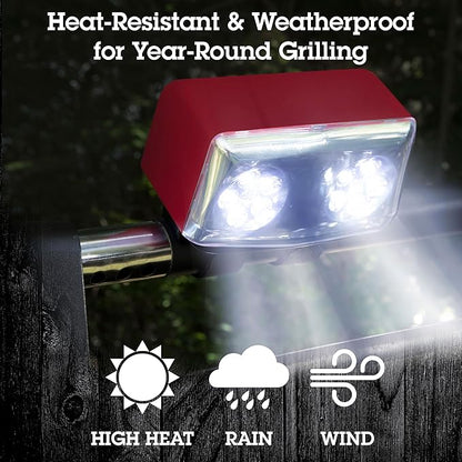 Camerons Rechargeable BBQ Grill Light - 10 Bright LED Bulbs, Adjustable Straps, Heat Resistant, Weatherproof, Long Lasting Battery