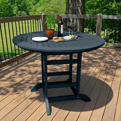 Highwood AD-CNA48-FBE Hamilton 5 Piece Round Counter Height Dining Set, Federal Blue