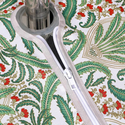 SUQ I OME Outdoor Tablecloth, Green Damascus Pattern, 60'' Round with Zipper
