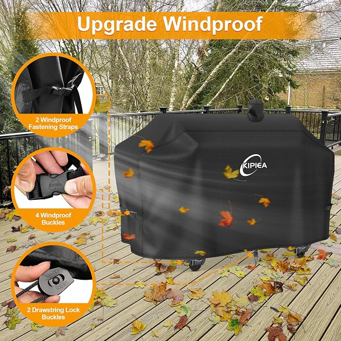 600D Heavy Duty Pellet Grill Cover for Pit Boss Memphis Combo Grill, Waterproof Wood Pellet Smoker Cover with Windproof Buckles, UV Resistant, No Tear, No Fading
