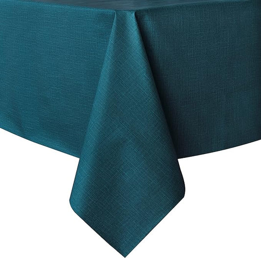 sancua Waterproof Vinyl Tablecloth Table Cloth 52x108 Inch, Greyish Blue | 100% Oil Spill Proof, PVC Material, Wipe Clean Rectangle Table Cover for Dining Tables, Buffet Parties and Camping