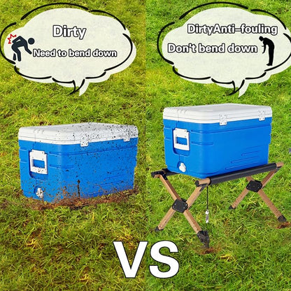 Ablazer Folding Cooler Stand with Carry Bag, Anti-Slip for Camping Hiking BBQ Cooking Picnic Outdoor, Light Weight Foldable Fridge Ice Box Holder