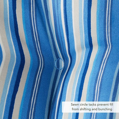 Greendale Home Fashions Steel Blue Stripe 44'' x 22'' Outdoor High Back Chair Cushion