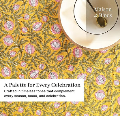 100% Cotton Hand Block Printed, Tablecloth for Kitchen, Dining, Table Cover for Parties, Chritmas, Weddings, Barbecues and Summer picnics Table Cloth