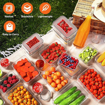 44 PCS Airtight Food Storage Container with Lid (22 Lids & 22 Containers) | Leakproof Plastic Kitchen Organization Set Reusable Microwave/Freezer/Dishwasher Safe Meal Prep Container with Label & Pen