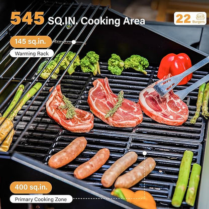 Sophia & William 4-Burner Propane Gas BBQ Grill with Side Burner and Porcelain-Enameled Cast Iron Grates, Stainless Steel Barbecue Grills Outdoor Cooking, Silver Cabinet Style, 42,000BTU