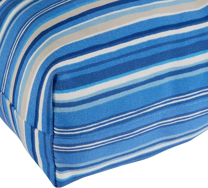 Greendale Home Fashions 72 x 22-inch Outdoor Chaise Lounge Cushion, Steel Blue Stripe
