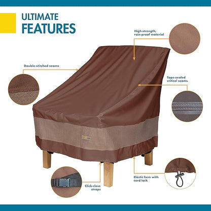 Duck Covers Ultimate Waterproof Patio Lounge Chair Cover, All Weather Protection, Durable Outdoor Lawn Patio Furniture Covers, 30W x 35D x 36H inch, Patio Chair Covers for Outdoor Furniture