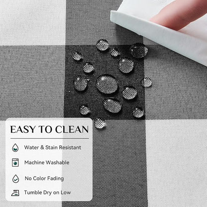 Softalker Gingham Checkered Tablecloth Rectangle - Outdoor Waterproof Buffalo Plaid Table Cloth, Stain Resistant Washable Table Cover for Picnic, Camping, Dining - Black and White, 54 x 78 Inch