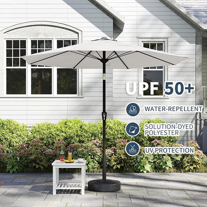 PatioKingdom 11FT Patio Umbrella,Outdoor Umbrella with Push Button Tilt and Crank,Market Table Umbrella with 8 Sturdy Fiberglass Ribs UV Protection
