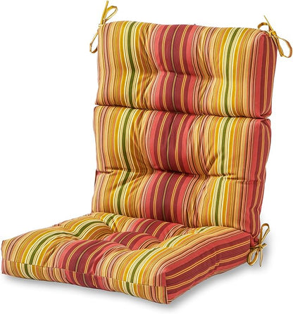 Greendale Home Fashions Cinnamon Stripe 44'' x 22'' Outdoor High Back Chair Cushion