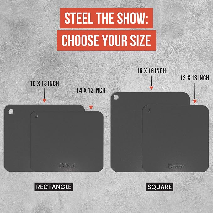 Chef Pomodoro Pizza Steel for Oven 14x12", 1/4" Thick, With Lifting Holes | Baking Steel For Oven, Grill, And Sourdough Bread Baking; Baking Stone For Oven Delivers Crispy, Restaurant-style Pizza Crust