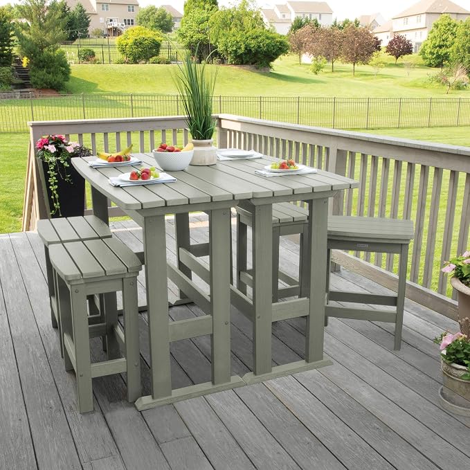 highwood Lehigh 6pc Counter Height Balcony Dining Set, Eucalyptus