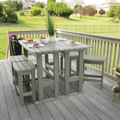 highwood Lehigh 6pc Counter Height Balcony Dining Set, Eucalyptus