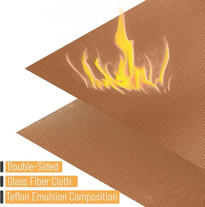 UNCO- Copper Grill Mats for Outdoor Grill, 13" x 15.8", 7 Pack, Nonstick Reusable Grilling Mats for Outdoor Grill, BPA and PFOA Free with PTFE-Fiberglass Coating