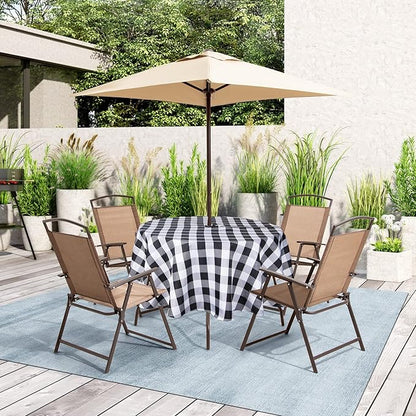 EHouseHome Outdoor and Indoor 60inch Round Tablecloth with Umbrella Hole and Zipper, Waterproof Zippered Patio Cloths, Spring/Summer Table Covers for Backyard Circular Table/BBQs/Picnic