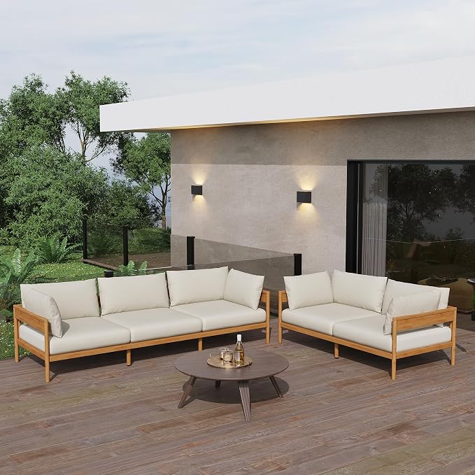 Acanva Vento Outdoor Patio Furniture Set, Loveseat | All-Weather Aluminium Frame, Water-Resistant Olefin Cushions, Patio Conversation Sets for Backyard, Garden, Porch