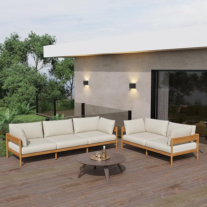 Acanva Vento Outdoor Patio Furniture Set, Loveseat | All-Weather Aluminium Frame, Water-Resistant Olefin Cushions, Patio Conversation Sets for Backyard, Garden, Porch