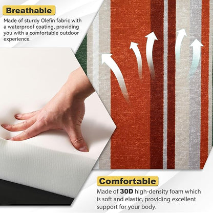 Deep Seat Patio Cushions Set 24 x 24 Inch,Olefin Fabric Outdoor Seat Cushion,Patio Furniture Cushions with Removable Cover,Rain-Proof and Fade Resistant Deep Seat Bottom & Back Cushion,1set