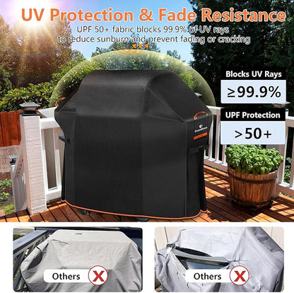 [Upgraded 1000D Heavy Duty Fabric] 70" Grill Cover for Outdoor Grill, Waterproof, Tear & Fade Resistant BBQ Cover with Buckle, Gas Grill Cover for 5-6 Burner Weber Char-Broil Nexgrill Kenmore Grill