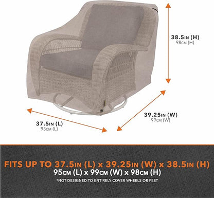 Modern Leisure Garrison Swivel Lounge Patio Chair Cover - Weather-Resistant Fabric - Outdoor Furniture Protection Perfect for Patio, Deck, and Porch - 37.5" L x 39.25" W x 38.5" H - Sandstone