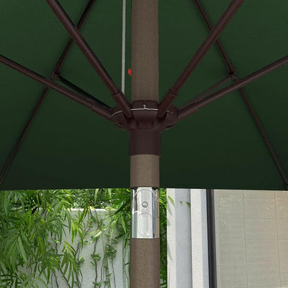 Sunline 7.5 ft Patio Umbrella with Crank & Push Button Tilt, Outdoor Market Umbrella with UV Protection & Wind Vent and Fiberglass Ribs, Metal Frame for Deck, Pool & Table, Hunter Green