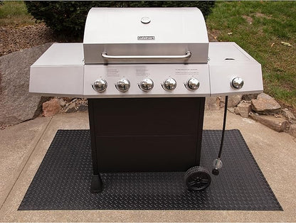 Cuisinart CGMT-300, 65” x 36, 65" x 36", Premium Deck and Patio Grill Mat, 65" x 35" & Traeger Pellet Grills BAC637 Stay Dry Pellet Bin, Wood Pellet Storage with Locking Lid, Black