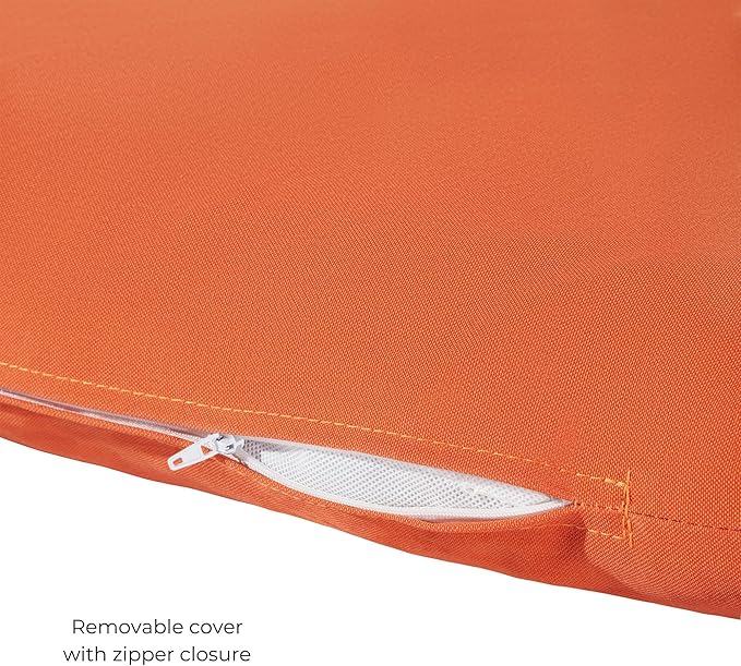 Modern Outdoor Chaise Lounge Cushion with Ties – Durable Polyester Fabric, Channel-Filled Polyfiber Insert, Removable Zippered Cover, Rust