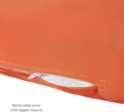 Modern Outdoor Chaise Lounge Cushion with Ties – Durable Polyester Fabric, Channel-Filled Polyfiber Insert, Removable Zippered Cover, Rust