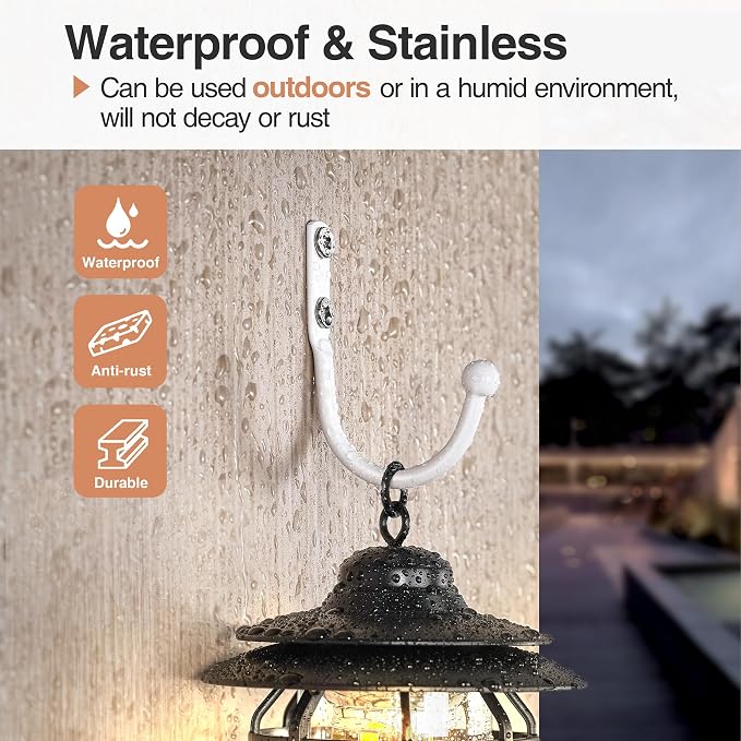 6 Pack Wall Hooks, Metal Hooks Wall Mount, Hold up to 45 Lbs | For Hanging Towel/Coat/Bag/Keys/Cups，Ideal for Bathroom, Outdoor, Closet, Kitchen, Garage