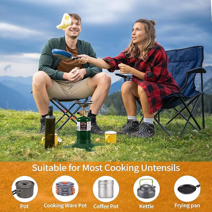 Propane Cylinder Top Stove with Adjustable Burner, 10000BTU Portable Camping/Backpacking Cooker,Camping Stove Propane,Single Burner Propane Stove with a USB Ligther,Camp Gas Stove(Fuel not included)