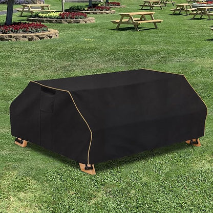 Bitubi 70 / 72 Inch Waterproof Picnic Table Cover With Bench Covers,Classic Black Wind Dust Proof Anti-UV, 72”Outdoor Cover For Picnic Table