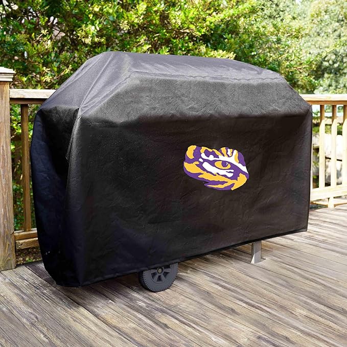 FANMATS 41206 LSU Rectangular Grill Cover - Fits 3 and 4 Burner Grills - 68in x 21in x 35in
