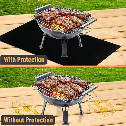 UNCO- Grill Mats for Outdoor Grill, 28" x 17.8", 2 Pack, Black, Nonstick Reusable Grilling Mats for Outdoor Grill for 28 Inch Blackstone Griddle, BPA and PFOA Free with PTFE-Fiberglass Coating