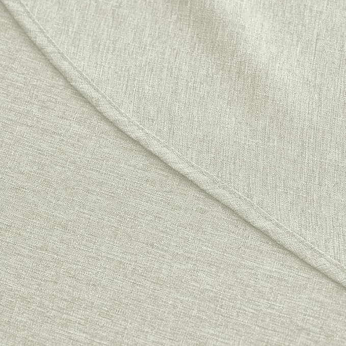 Faux Linen Round Tablecloths 60 inch, Waterproof Decorative Washable Texture Rustic Circle Table Cloth Cover for Dining Kitchen Party Farmhouse Outdoor(60 Inch,Round (2-4 Seats),Light Grey)