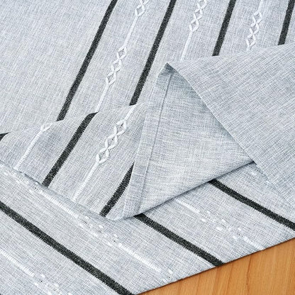 Chassic 54 x 72 inches Farmhouse Style Linen tablecloths, Boho Wrinkle Resistant Washable Small Rectangle Table Cloth for Dining Room, Kitchen, Wedding and Holiday Decorative - Striped Grey