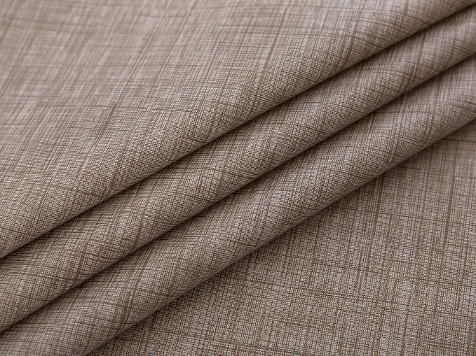 LIBERECOO Vinyl Tablecloth with Flannel Backing, Flaxen, Waterproof, Stain-Resistant, Easy-Clean Table Cover for Dining, Kitchen, and Outdoor Use, 60" x 60" Square