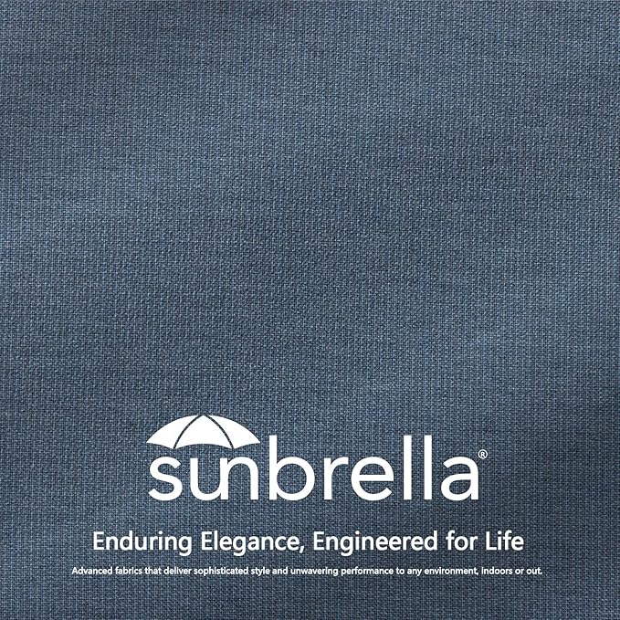 Goodgoods 20 x 20 Sunbrella Outdoor Chair Cushions Set of 4, Fade-Resistant & Water-Resistant Patio Seat Cushion Pads with Ties, 30D High-Resilience Foam for Dining Room Kitchen Chairs, Spectrum Denim