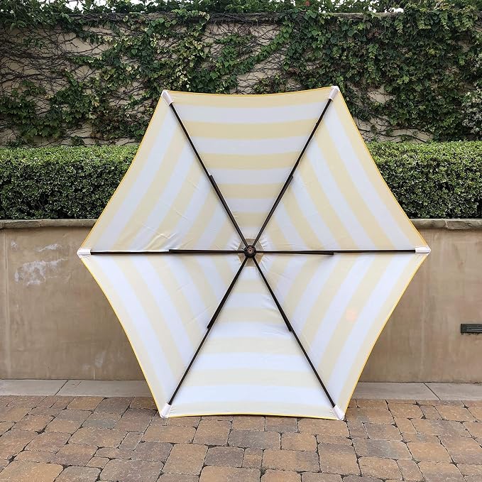 Formosa Covers - 9ft Market Patio Umbrella Replacement Canopy - 6 Ribs Top Canvas - Olefin UV Protective and Water Resistant Umbrella Fabric - Premium Quality Replacement Canopy Cover ONLY (Cabana Yellow)