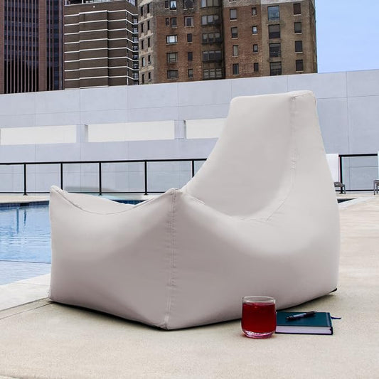 Jaxx Juniper Outdoor Bean Bag Patio Chair & Poolside Lounge, White