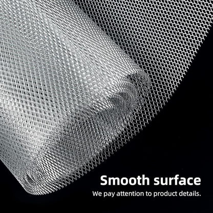 AggAuto Universal 170"x40" Car Grill Mesh 6x12mm Rhombic Hole Silver | Aluminum Alloy Automotive Grille Insert Bumper, One of the Most Multifunctional Shape Grids