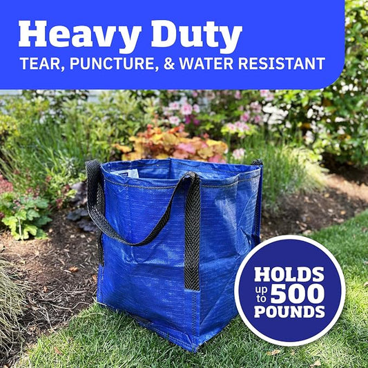 DURASACK Heavy Duty Storage Tote Bag 22-Gallon, Blue | Rugged Woven Polypropylene Moving Bag, Reusable Self-Standing Design, Holds up to 500 Pounds
