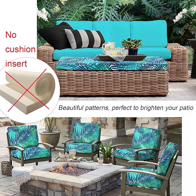 NettyPro Patio Bench/Swing Cushion Cover 45 x 18 x 3 Inch, Water Resistant UV Protection Outdoor Furniture Loveseat Cushion Slipcover with Zipper, Replacement Cover Only