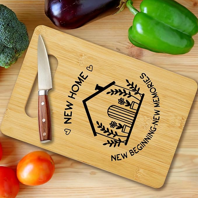 House Warming Gifts for Woman Men, New Home Bamboo Cutting Board for Kitchen, Charcuterie Board, New House Gifts for Couple Neighbor Family Friends -15