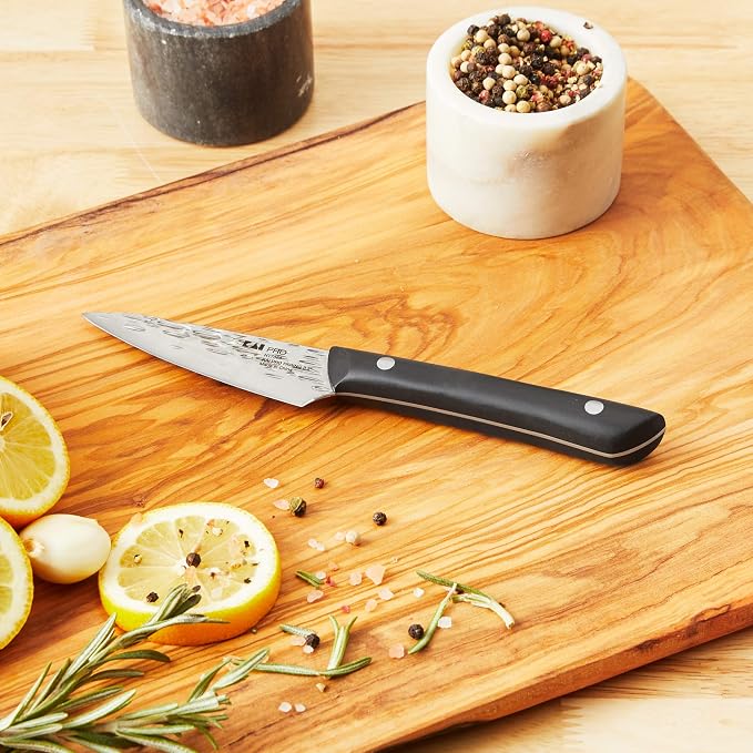 Kai PRO 3.5" Paring Knife | Hand Sharpened Vegetable & Fruit Knife, Japanese AUS6M Stainless Steel Blade, Full-Tang POM Handle