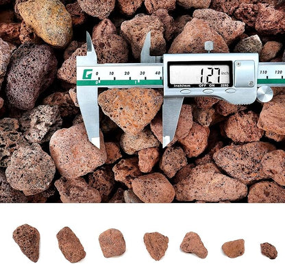 GasSaf 10 Pounds Red Lava Rocks for Fire Pit, Fireplace, Gas Fire Tables, Gas Log Set, Decorative Landscaping Rocks for Indoor and Outdoor (0.8-1.2 Inch)