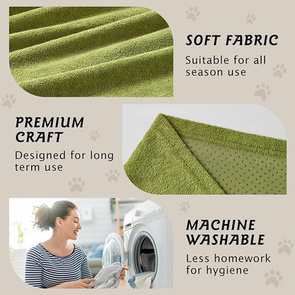 PuTian Couch Cover for Dogs, 71"x118", Boho Green | Waterproof, Washable Slipcover for L-Shaped Sectional, Recliner & Armchair，Protects against Spills, Stains & Wear