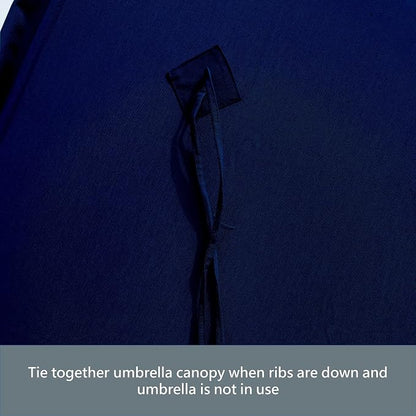 FORMOSA 9ft 6 Rib Market Premium Patio Umbrella Replacement Canopy - 300D UV Protective and Water Resistant Patio Canopy - Umbrella Replacement Cover (CANOPY ONLY) (Navy Fringe Olefin)