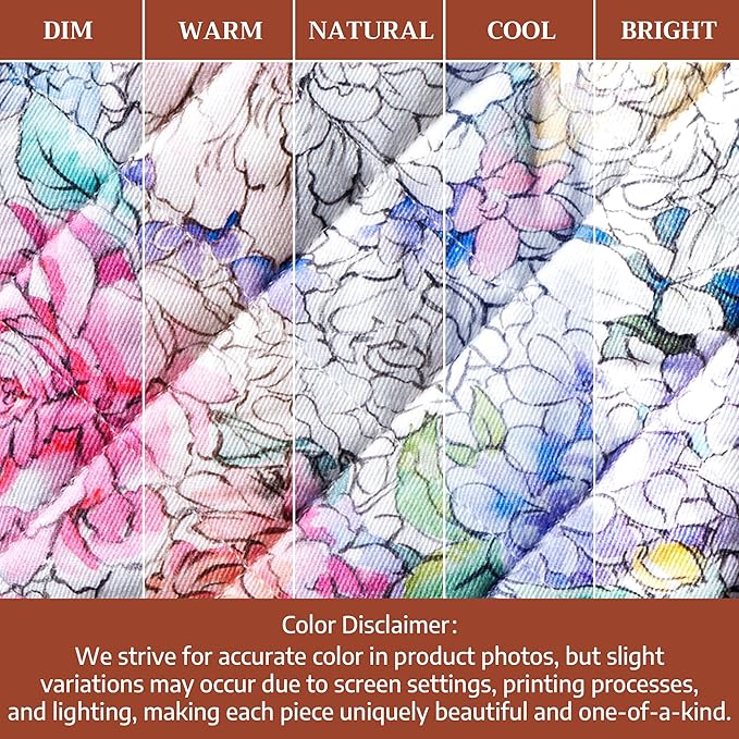 Maison d'Hermine Oven Gloves 100% Cotton Oven Mitt 7" x 13" with Loop Heat Resistant BBQ Cooking Gloves Baking Grilling Kitchen Hotel Home Farmhouse Spring Summer (Pack of 1, Floral Love)