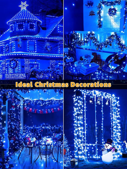 BrightChristmas 500 LED 164 FT Christmas Lights, Waterproof Outdoor String Lights with Remote and Timer, Christmas Tree Lights with 8 Modes Dimmable, Fairy Lights for Holiday Decor (Blue)